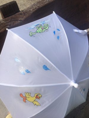 Kinderregenschirm Frosch / Ente – Bild 2