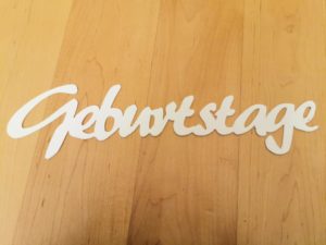 Schriftzug "Geburtstag"